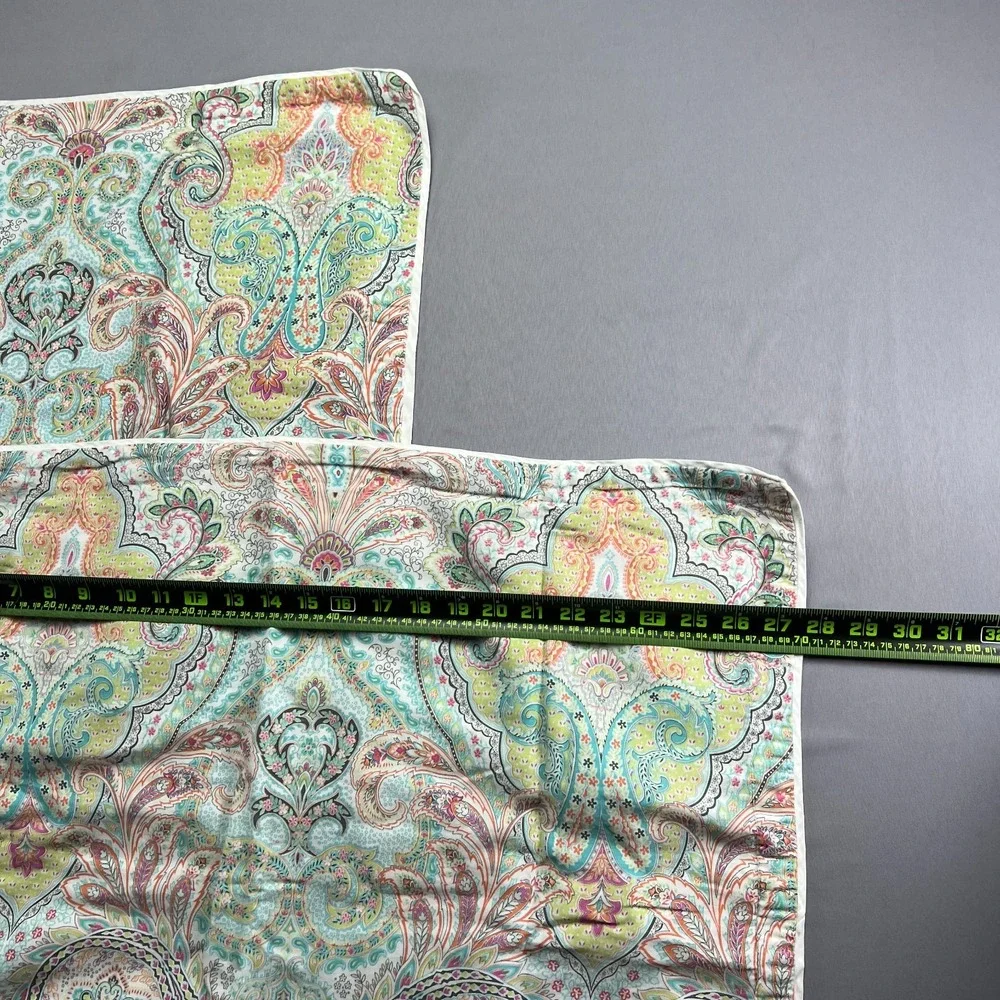 Set Of 2 Cynthia Rowley Standard Pillowsham Multicolor Cotton Paisley (21